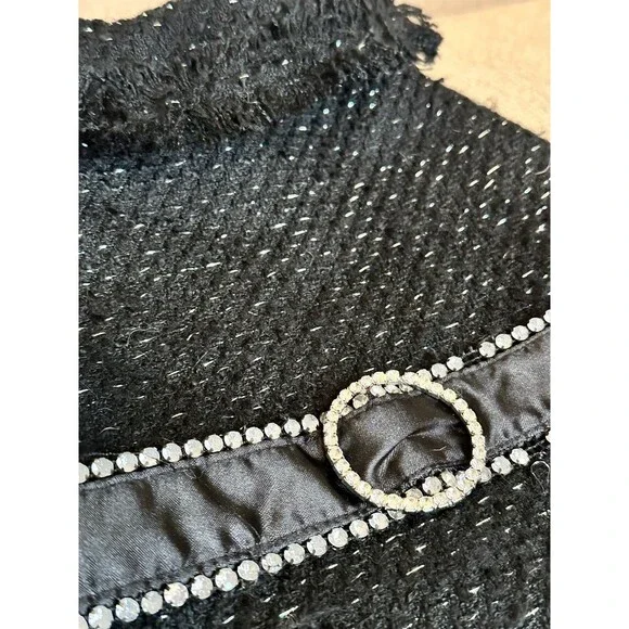 Dog Sparkly Jacket with Bling Belt Dress Costume Outfit Pet Fashion Black Sz M - Picture 2 of 8